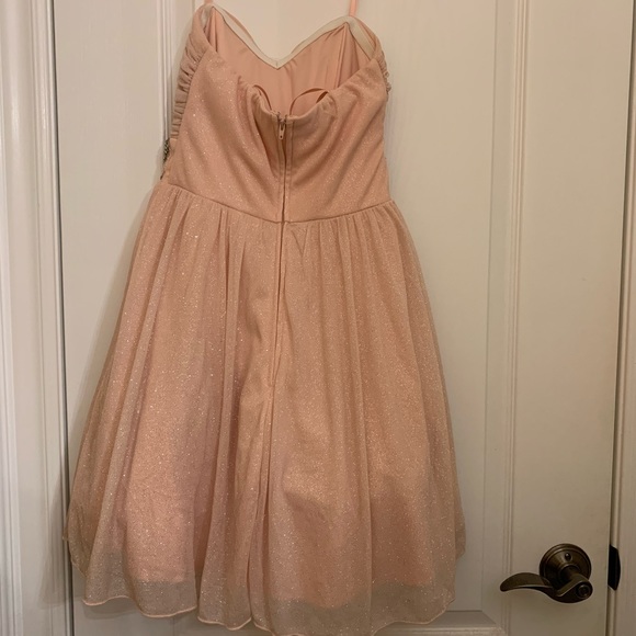 Pink Sparkly Strapless Dress - Picture 4 of 7